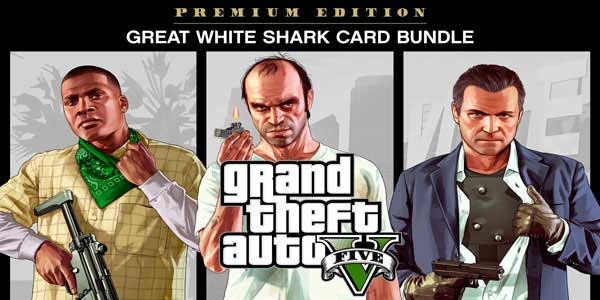 بازی جی تی ای وی نسخه پریمیوم | Grand Theft Auto V: Premium Edition & Great White Shark Card Bundle